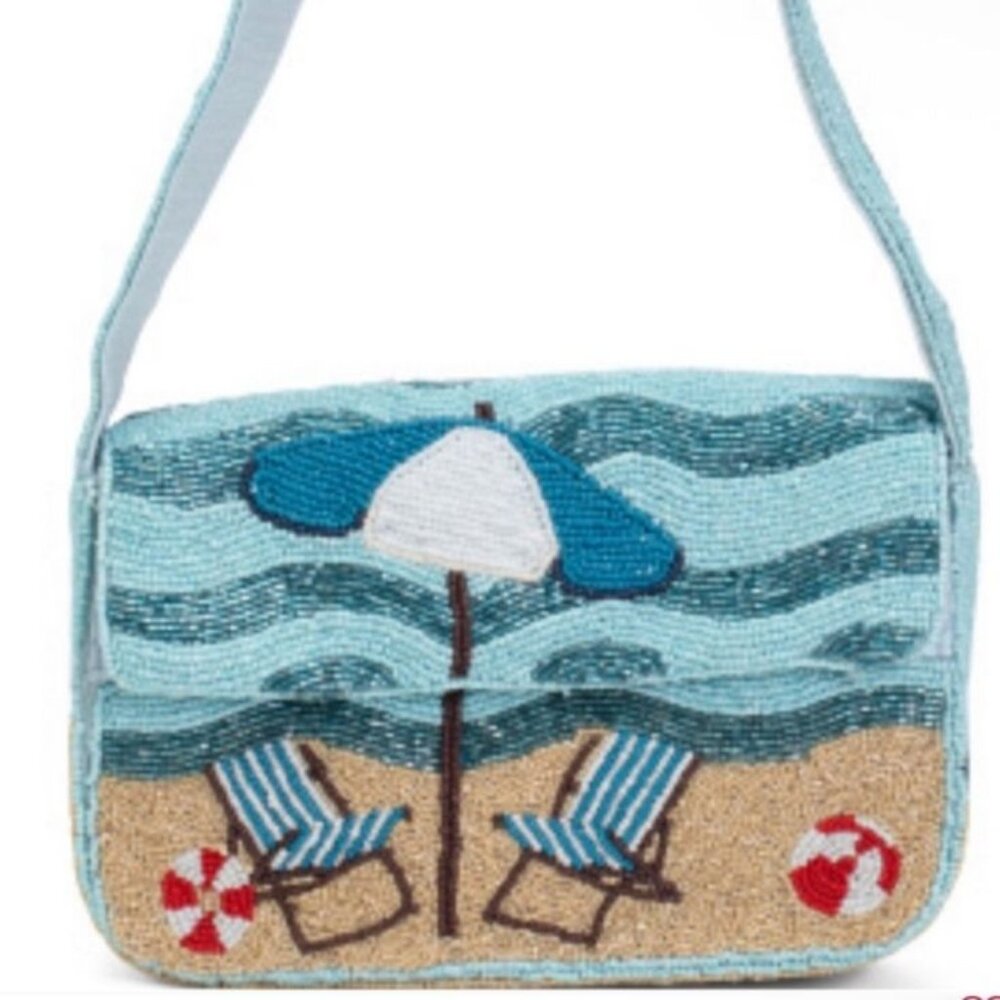 VIRAL - TIKTOK Beach Umbrella Scene Beaded Bag